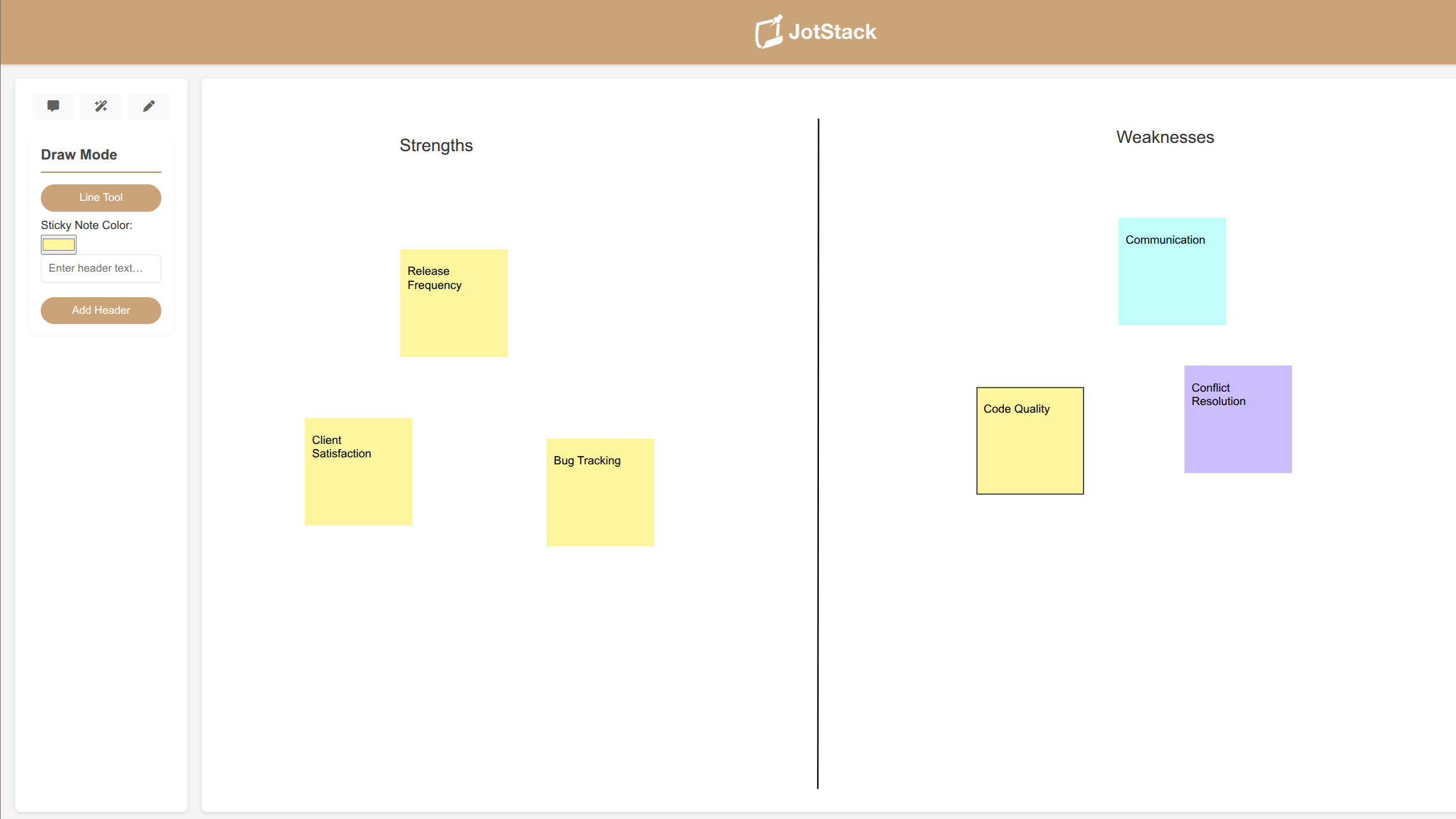 Screenshot of Draw Mode page